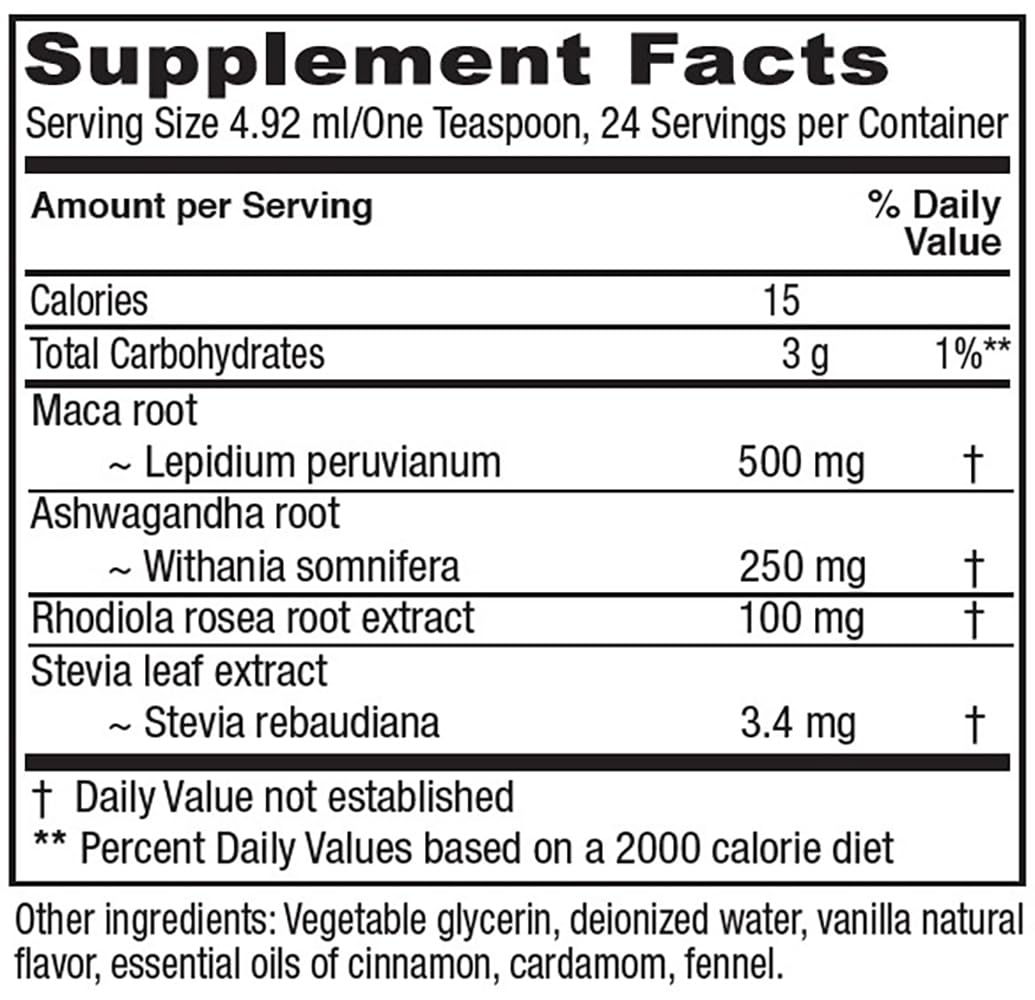 Vitanica Adrenal Tonic label details show vegetarian formula and clean ingredients.