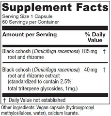 Vitanica Black Cohosh capsules shown for daily menopause routine.
