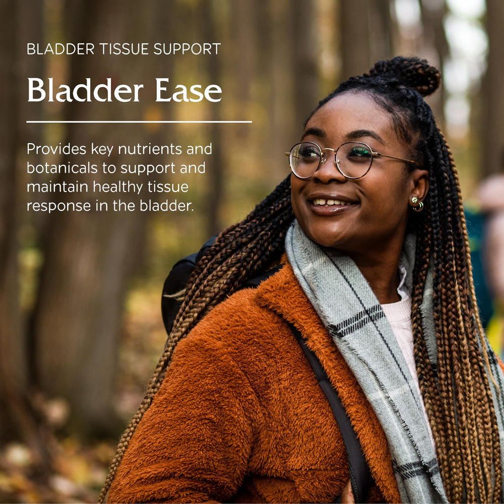 Vitanica Bladder Ease capsules close-up emphasizing natural capsules and clean formulation.