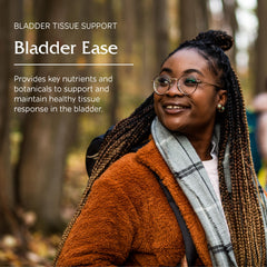 Vitanica Bladder Ease capsules close-up emphasizing natural capsules and clean formulation.