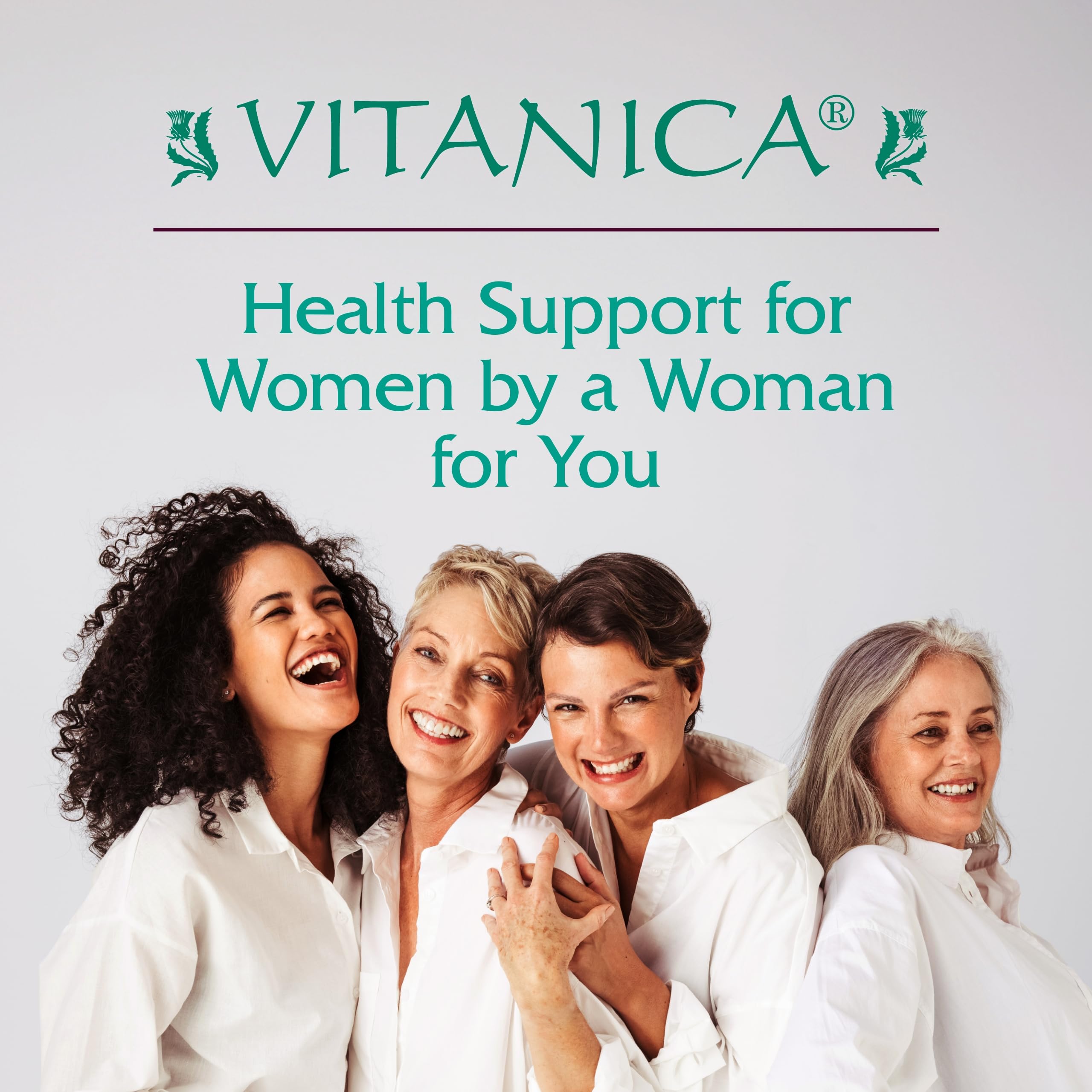 Shelf scene conveys premium natural support from Vitanica Breast Cycle Blend.