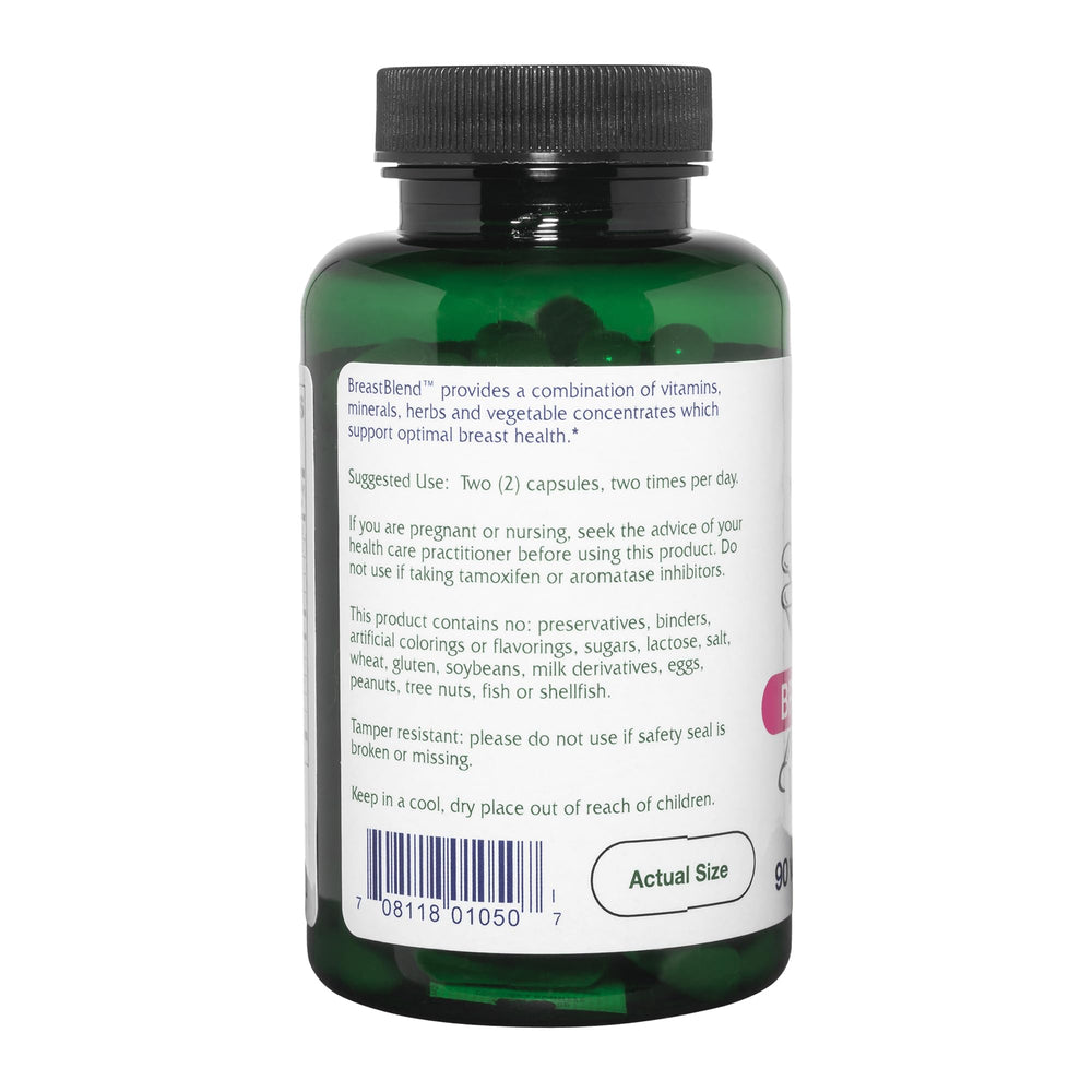 Vitanica BreastBlend ingredients visual with vitamins and herbs.
