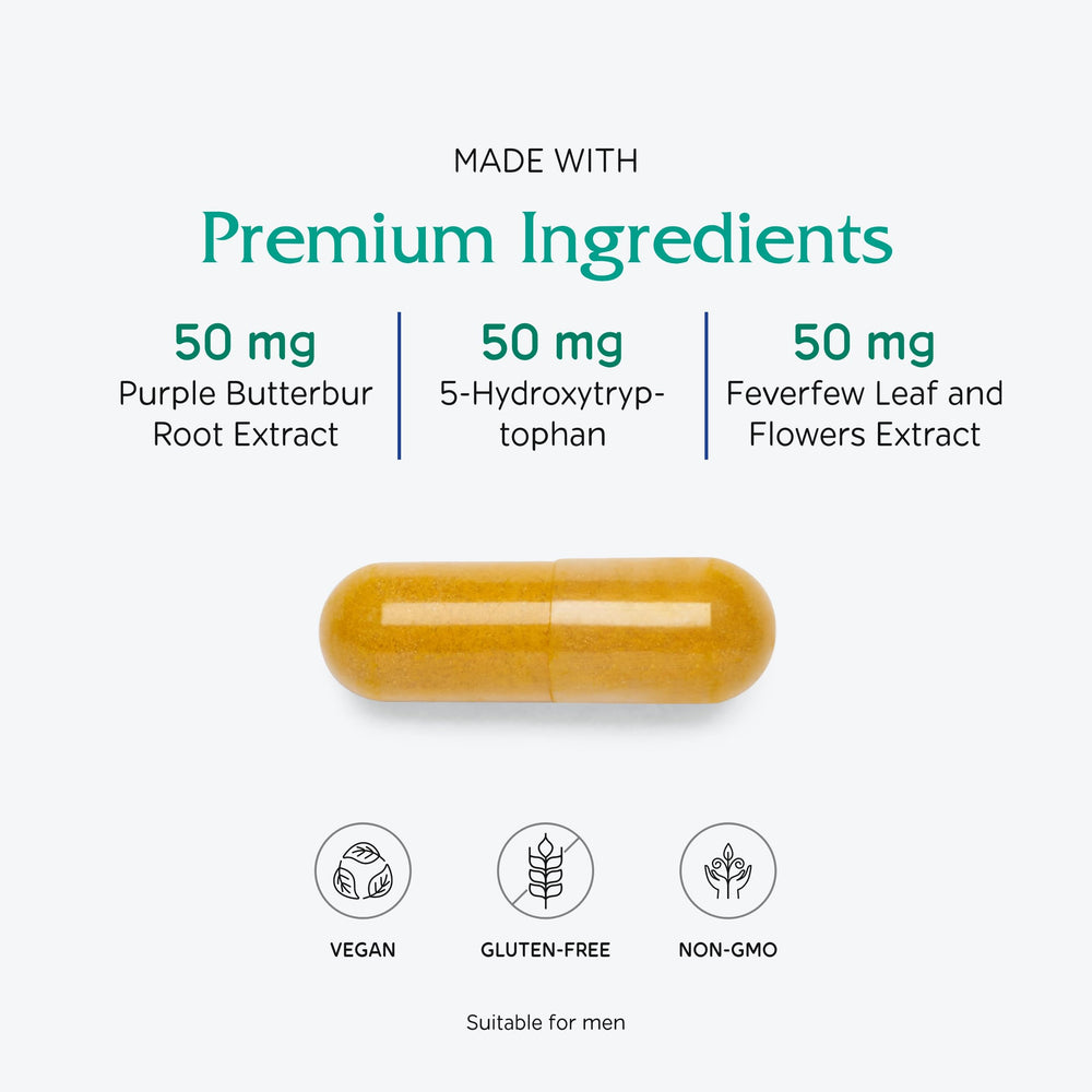 Vitanica Butterbur Extra pour scene suggests simple daily intake with water.
