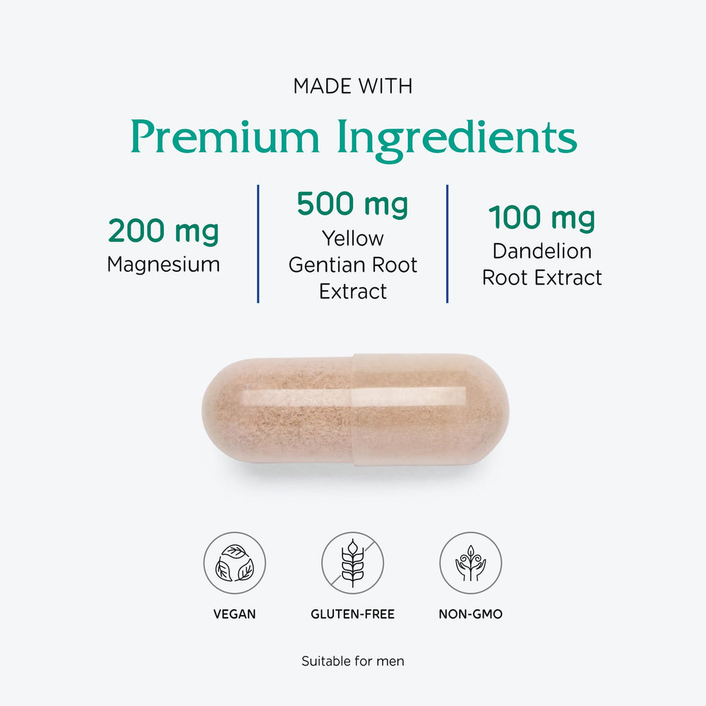 Vitanica Colon Motility Blend capsules resting beside a glass of water for routine use