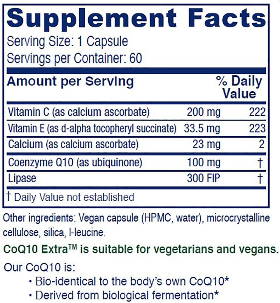 Vitanica CoQ10 Extra capsules highlight vegan, plant-based formula
