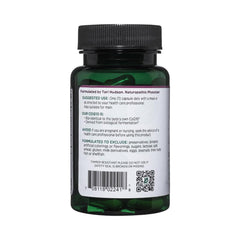 Label close-up of Vitanica CoQ10 Extra showing non-GMO and vegan-friendly attributes.