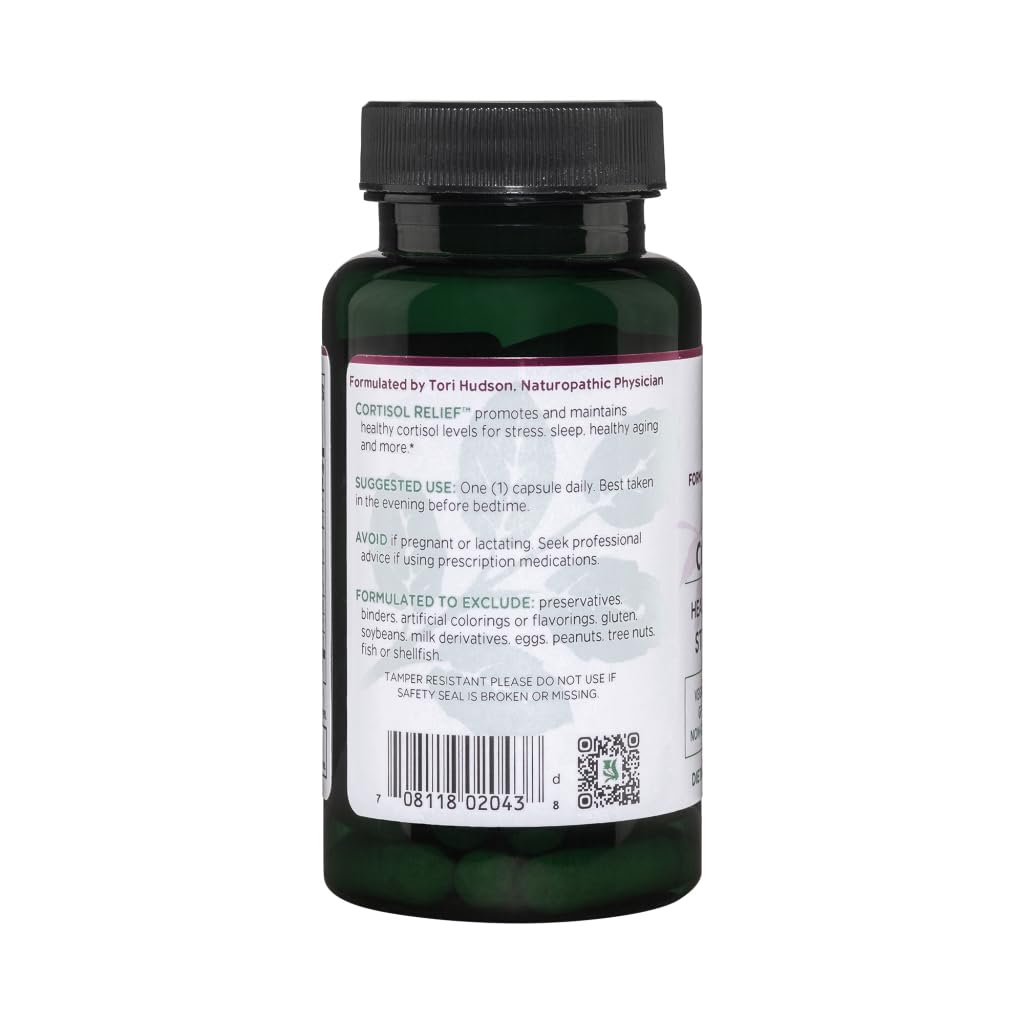 Vitanica Cortisol Relief with ashwagandha root signals adaptogenic support.
