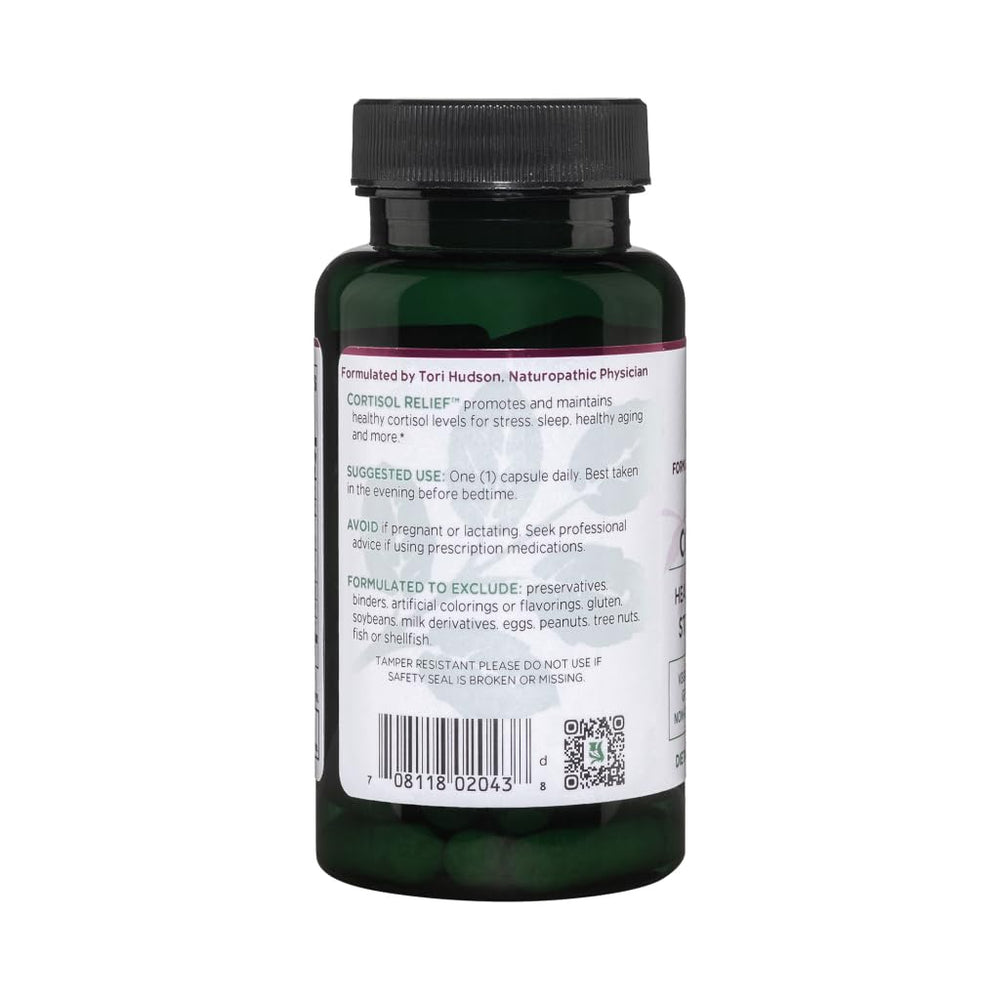 Vitanica Cortisol Relief with ashwagandha root signals adaptogenic support.