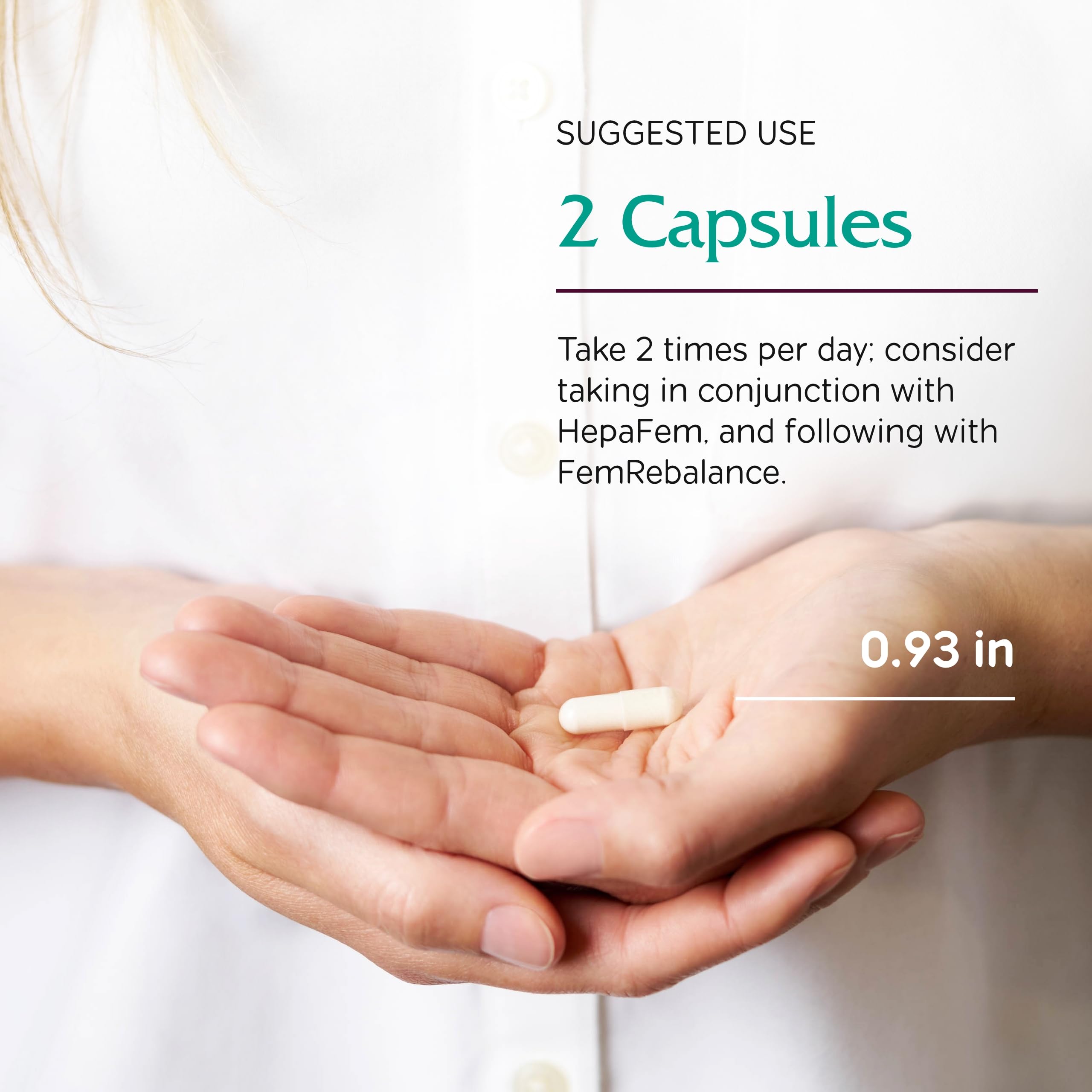 Vitanica Endocrine Disruptor Relief dosing scene with two capsules