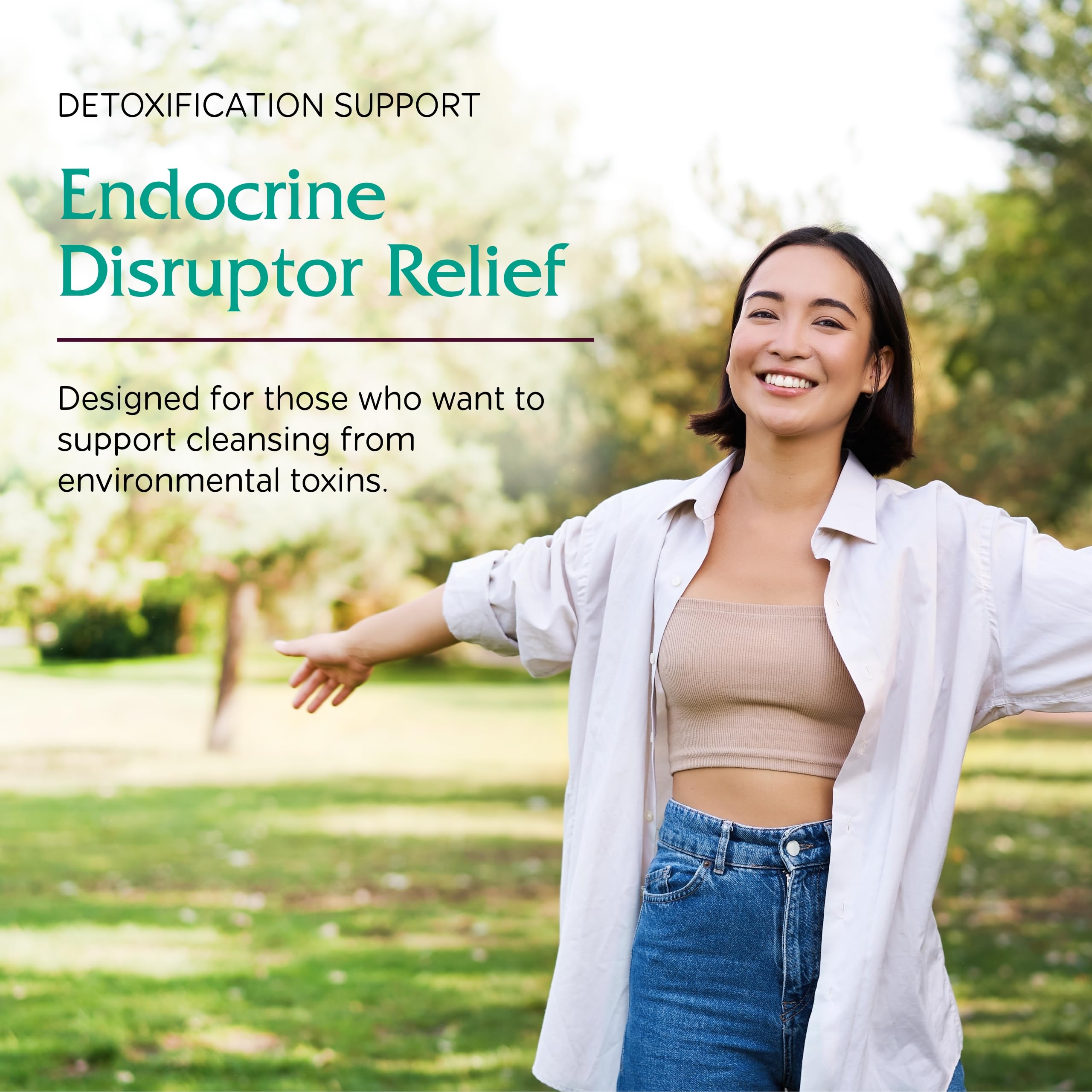 Vitanica Endocrine Disruptor Relief label close-up highlighting glucuronidation ingredients