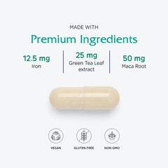 Vitanica FemTeen Symmetry label close-up highlighting allergen-free formula.