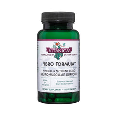 Vitanica Fibro Formula bottle with capsules for daily neuromuscular balance.