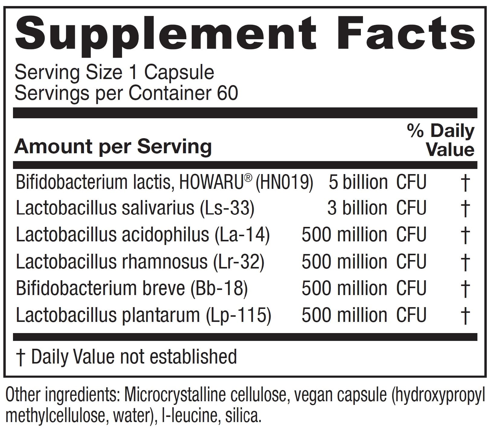 Vitanica Flora Symmetry capsule closeup; features 10 billion live organisms per capsule.