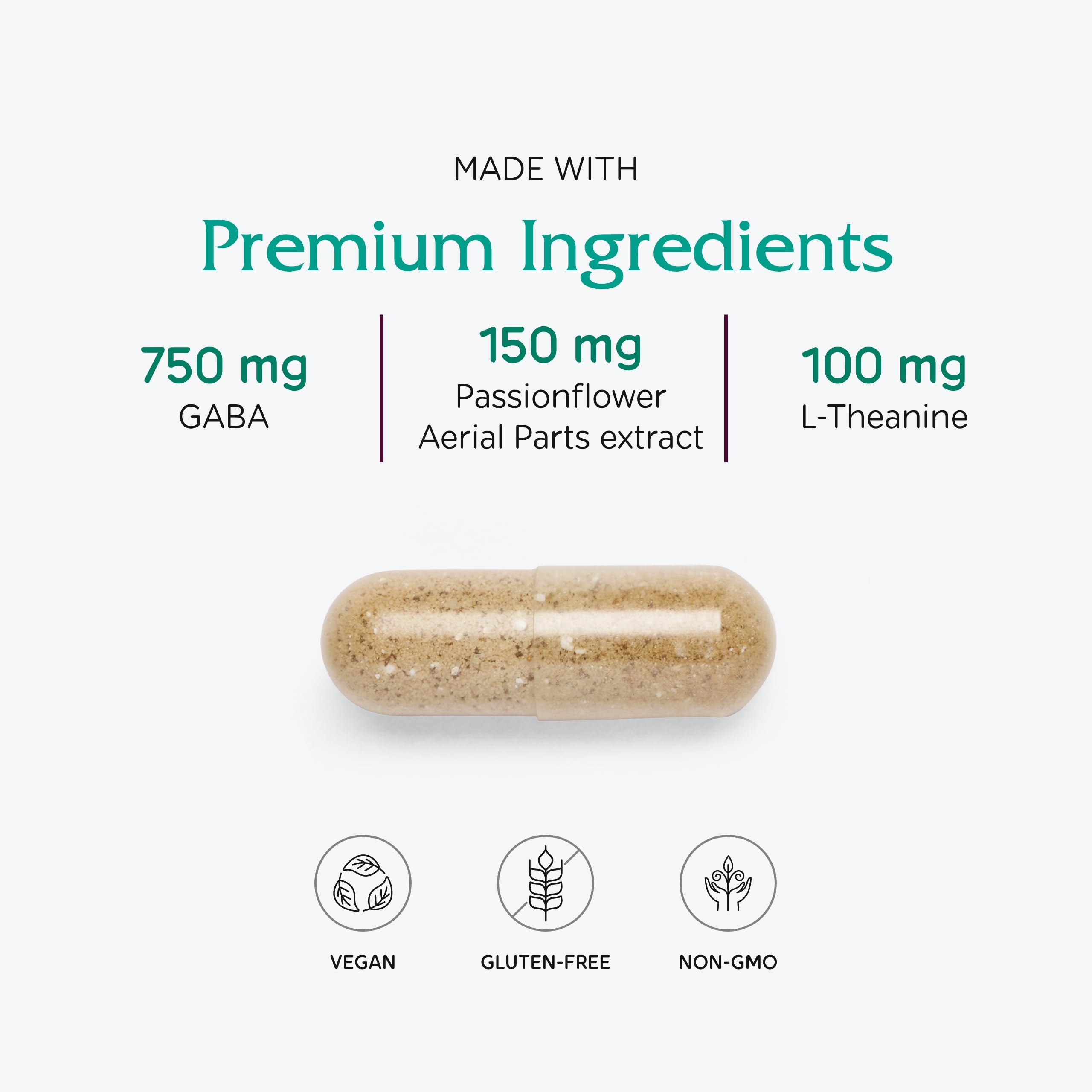 Vitanica GABA Ease pour bottle showing easy on-the-go dosing.