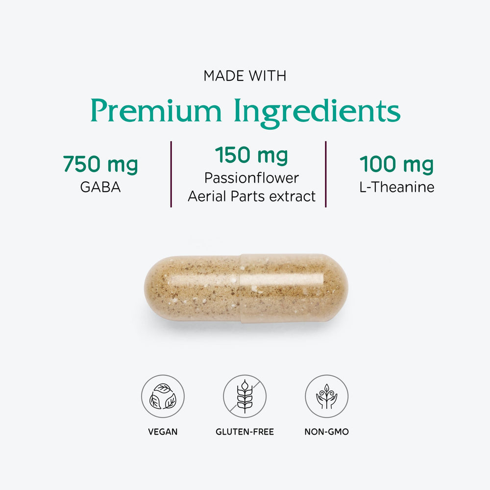Vitanica GABA Ease pour bottle showing easy on-the-go dosing.