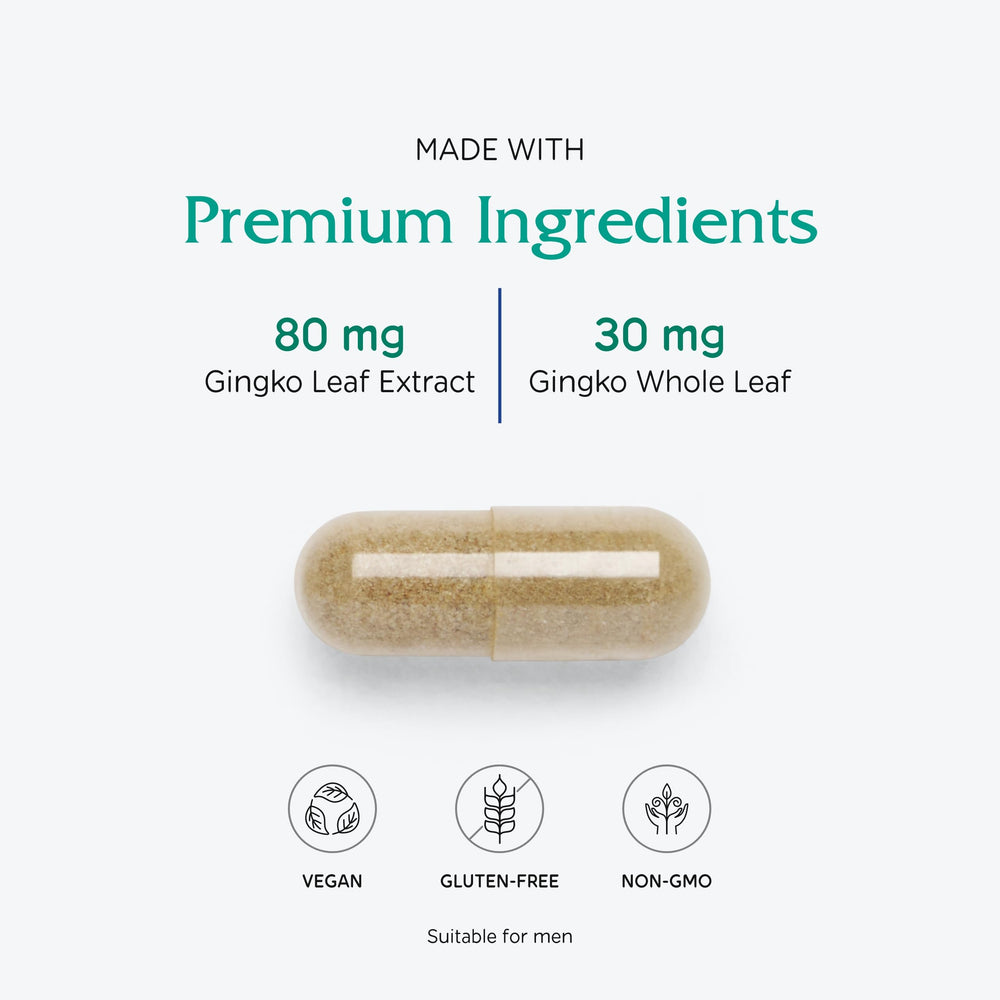 Vitanica Ginkgo bottle pour demonstrating easy daily dosage
