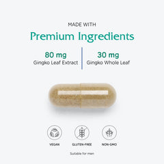 Vitanica Ginkgo bottle pour demonstrating easy daily dosage