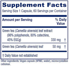 Closeup of Vitanica Green Tea capsules highlighting polyphenol blend
