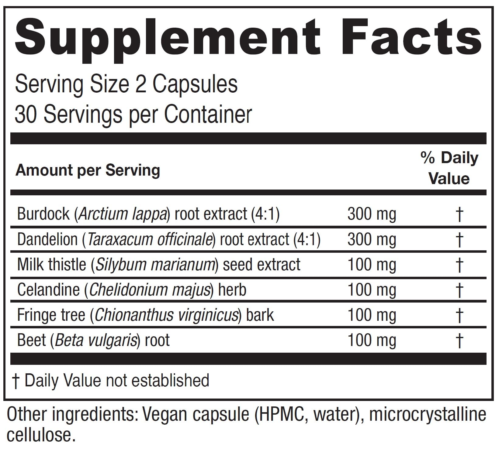 Vitanica Hepafem bottle label close-up showing vegan-friendly supplement details.