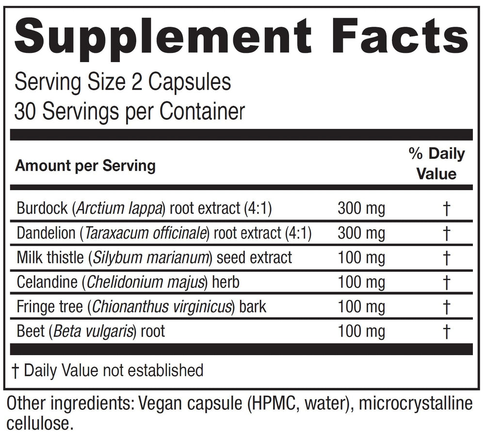 Vitanica Hepafem bottle label close-up showing vegan-friendly supplement details.