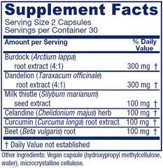 Vitanica Hepafem bottle label highlights 60 capsules and vegan formulation for clean living.