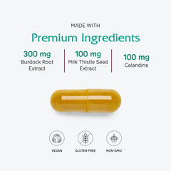 Vitanica Hepafem capsules close-up showcases vegetarian-friendly formulation.