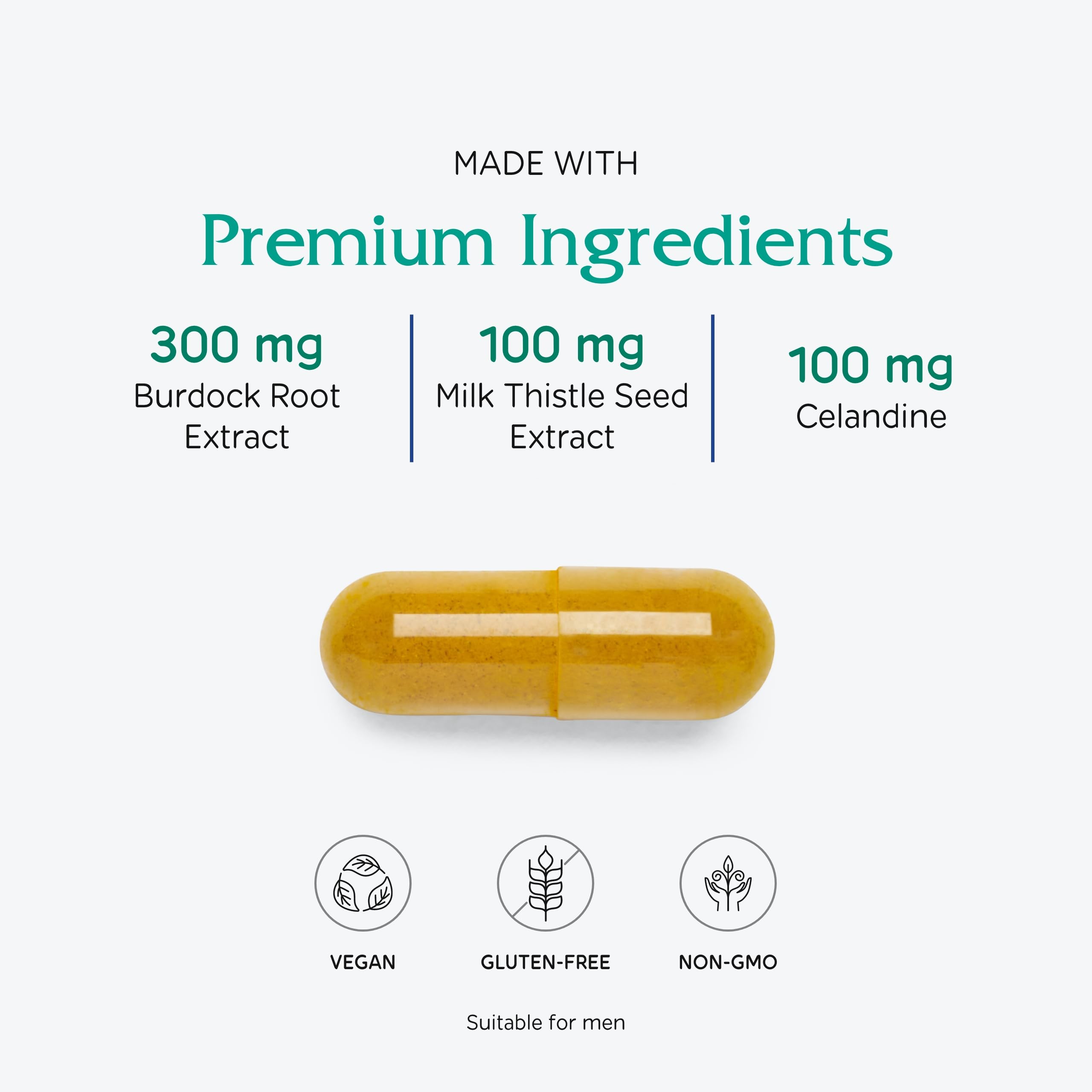 Vitanica Hepafem herbal blend highlights traditional liver-support herbs for wellness.