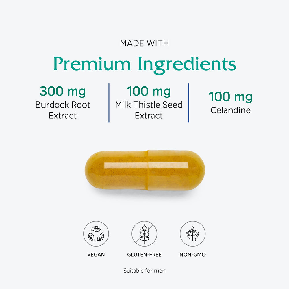 Vitanica Hepafem herbal blend highlights traditional liver-support herbs for wellness.