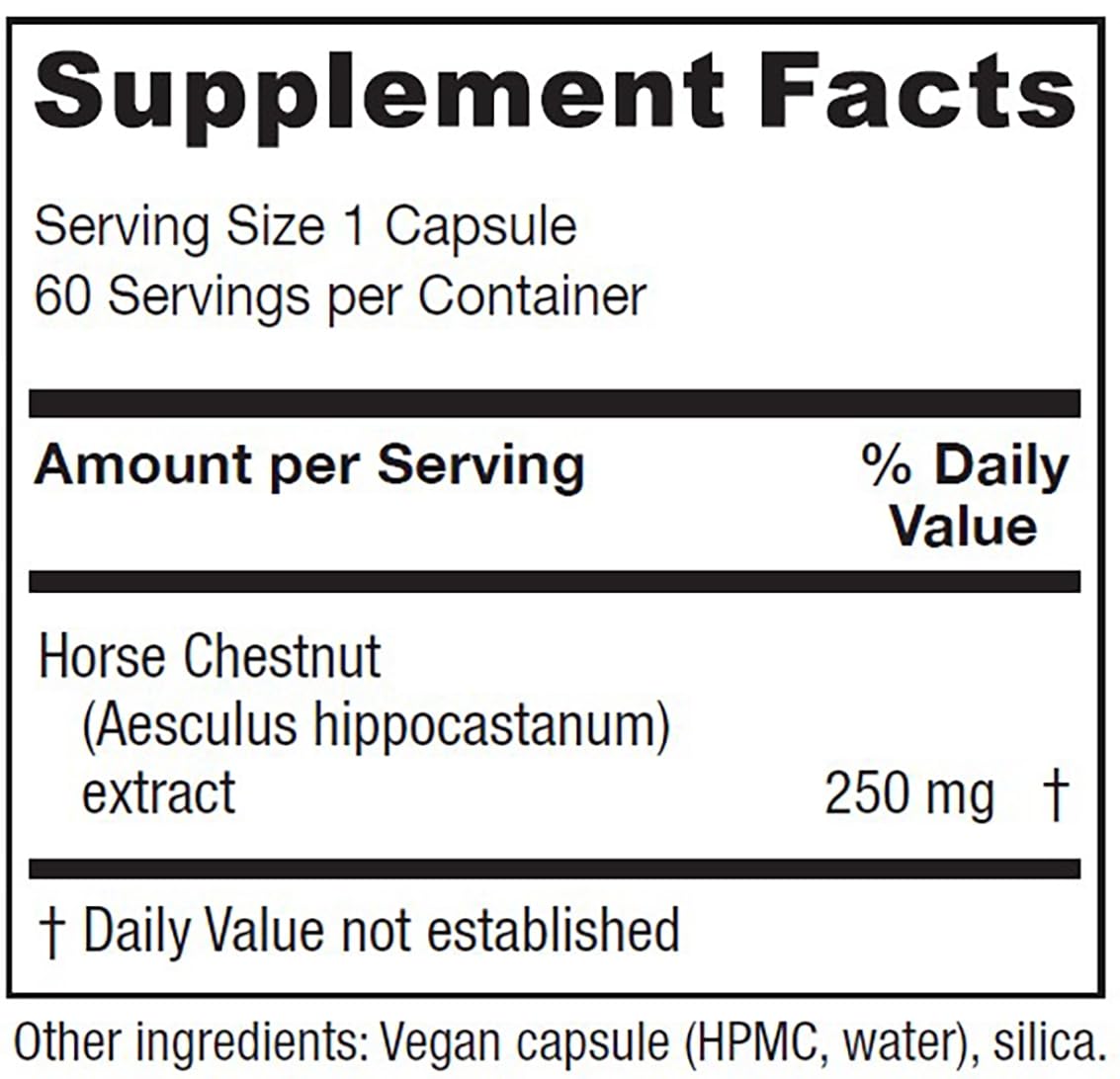 Vitanica Horse Chestnut bottle on table for vegan capsule everyday use