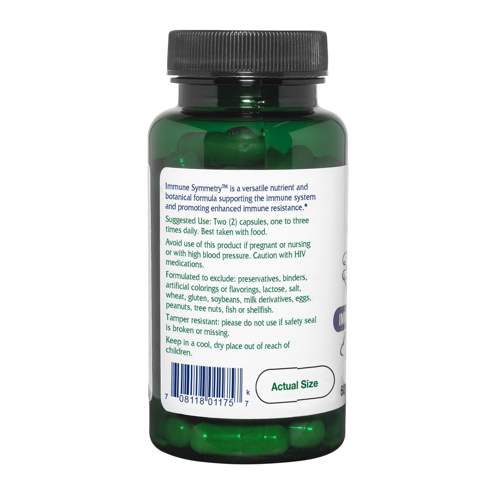 Vitanica Immune Symmetry ingredients list highlighting carotenoids and vitamins.