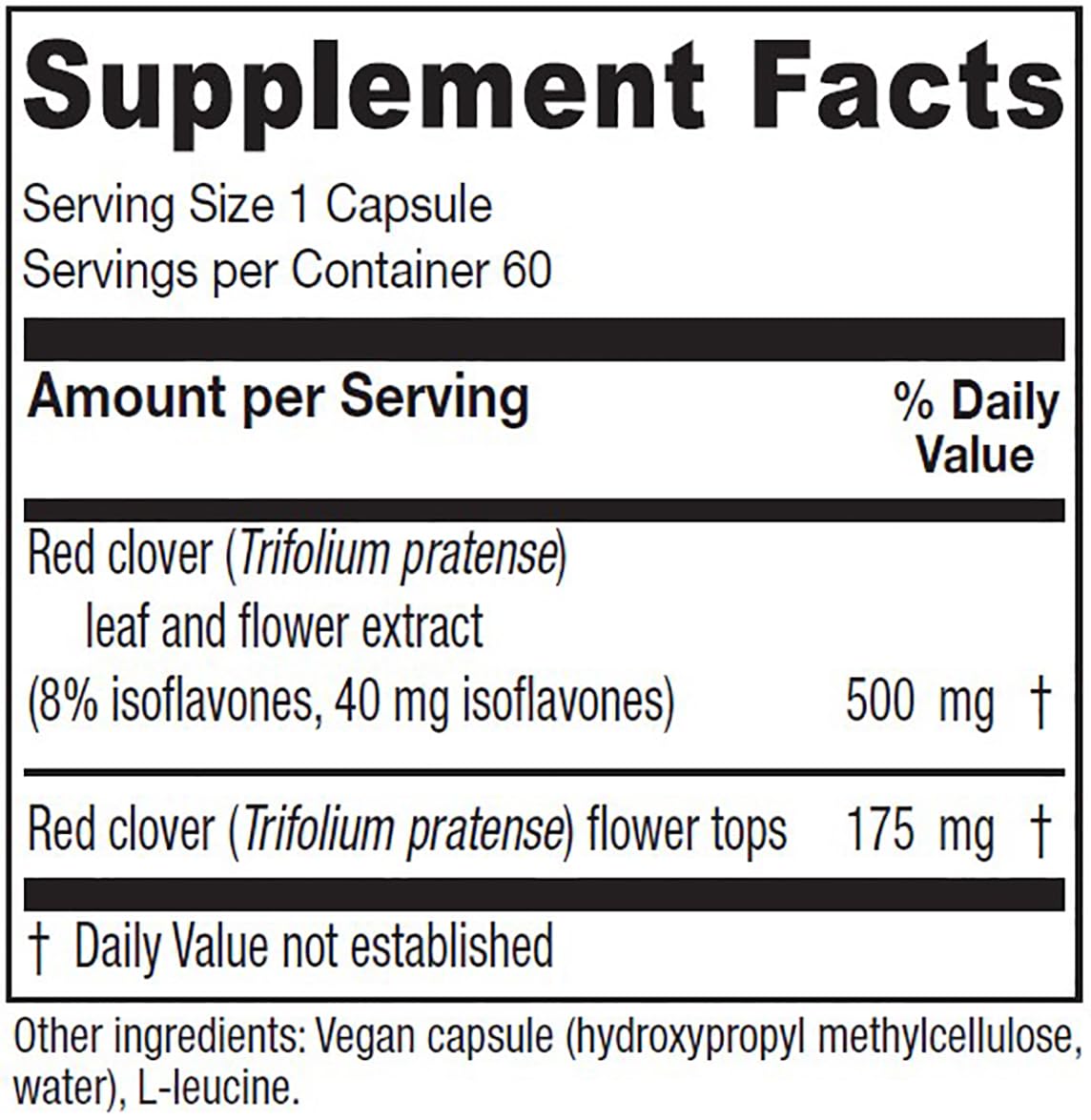 Vitanica iso-flavones label highlights key isoflavones for balance.