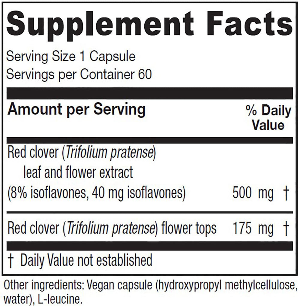 Vitanica iso-flavones label highlights key isoflavones for balance.