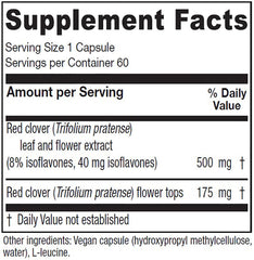 Vitanica iso-flavones label highlights key isoflavones for balance.
