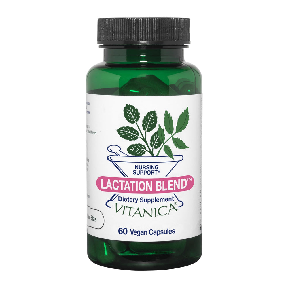 Vitanica Lactation Blend bottle ready for daily use to support milk production