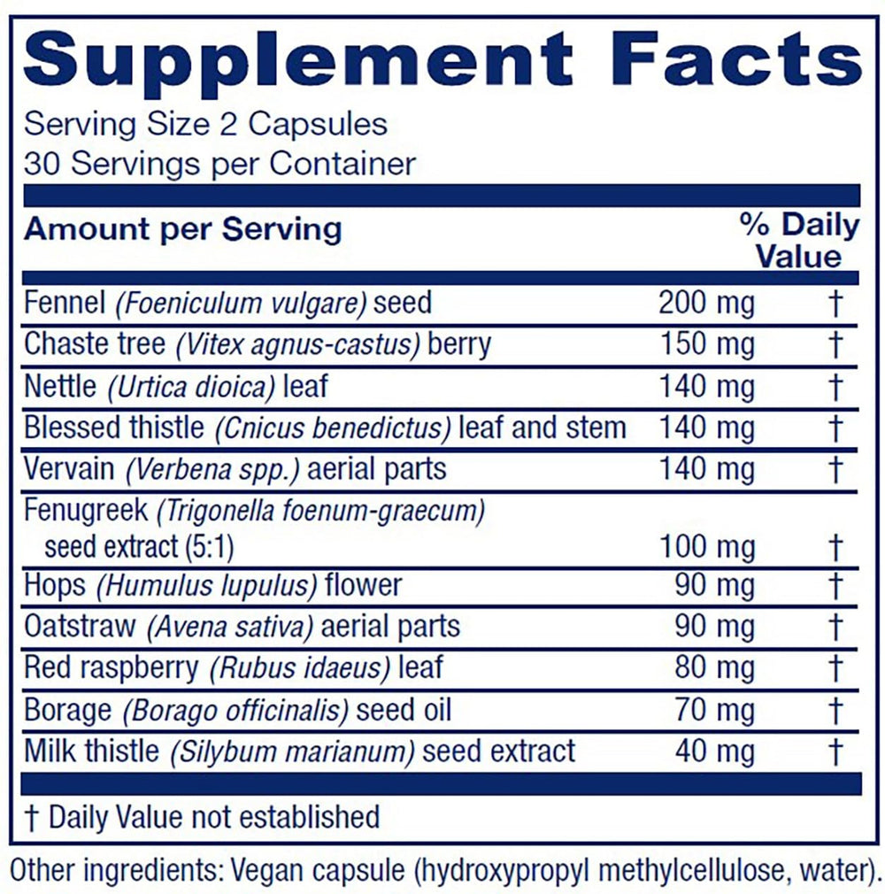 Vitanica Lactation Blend herbs, fennel and milk thistle for lactation support