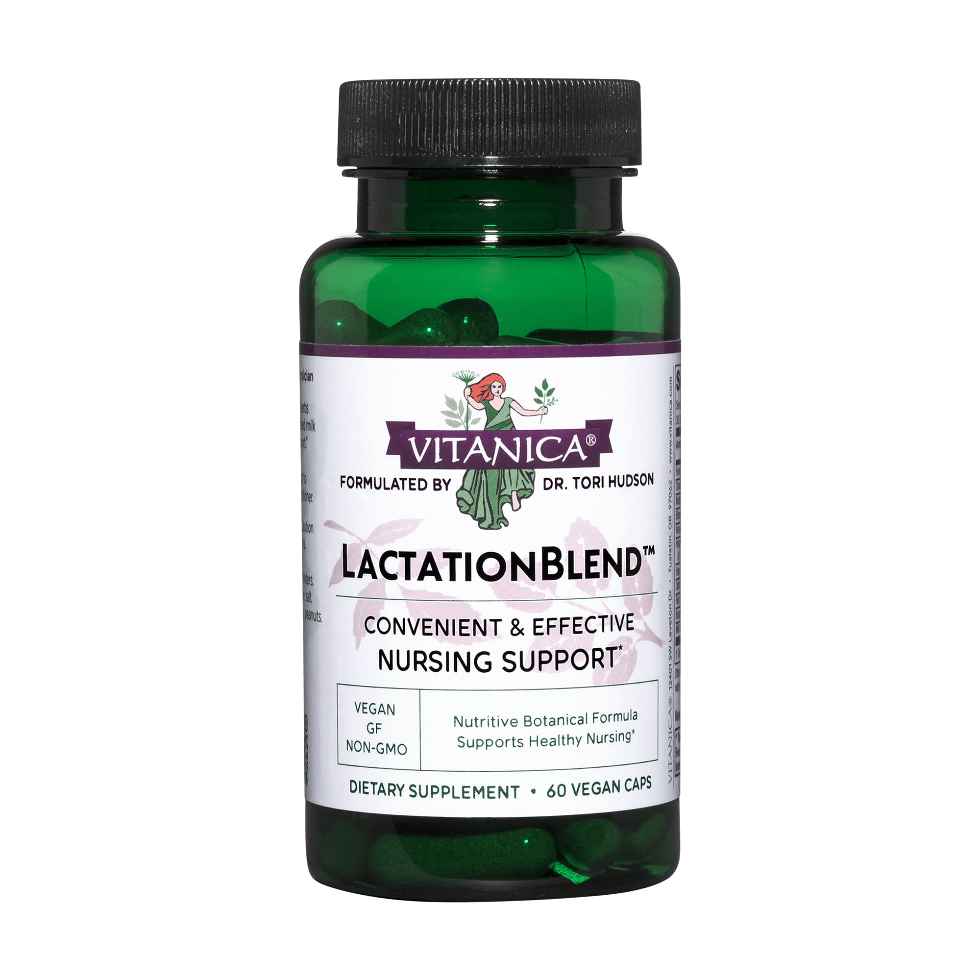 Vitanica LactationBlend bottle showing convenient lactation support for moms