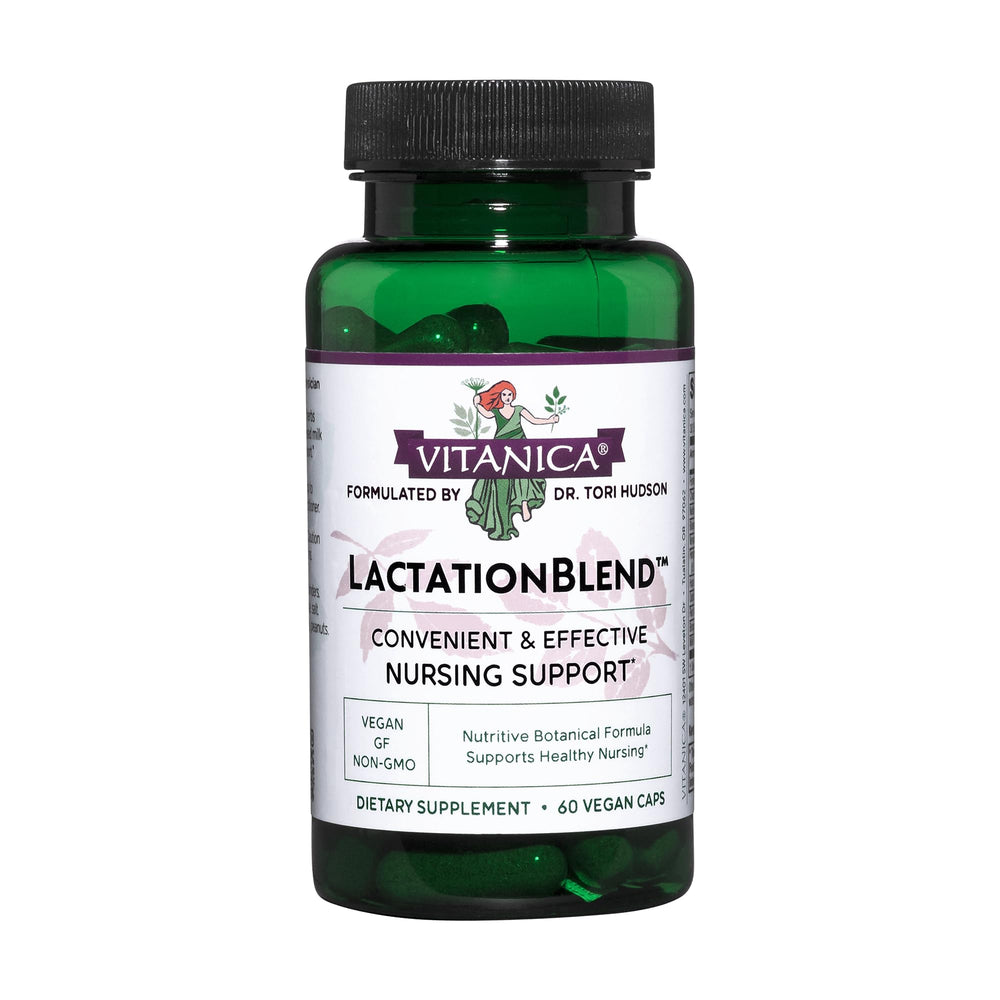 Vitanica LactationBlend bottle showing convenient lactation support for moms