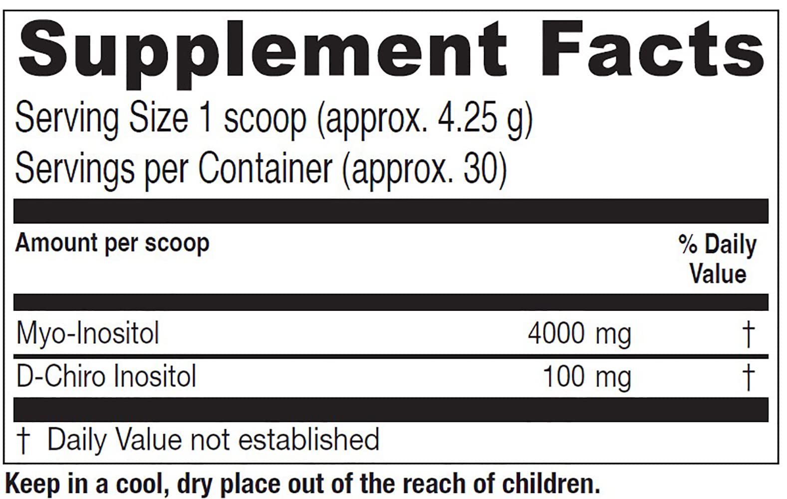 Vitanica Optinositol scoop measuring a daily serving for consistent intake.