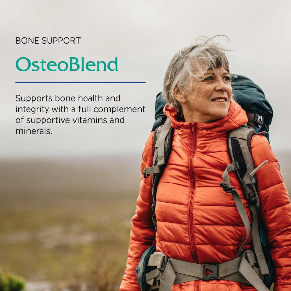 Vitanica OsteoBlend capsules closeup showing compact pills for daily use