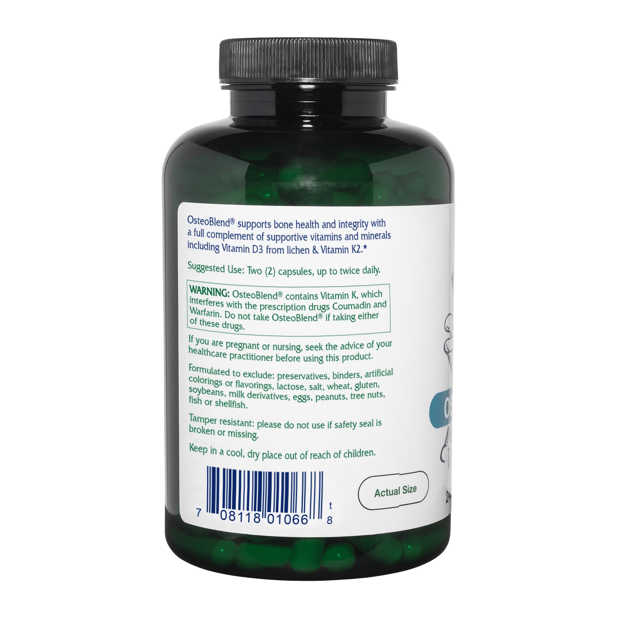 Piled OsteoBlend capsules suggest easy daily intake.