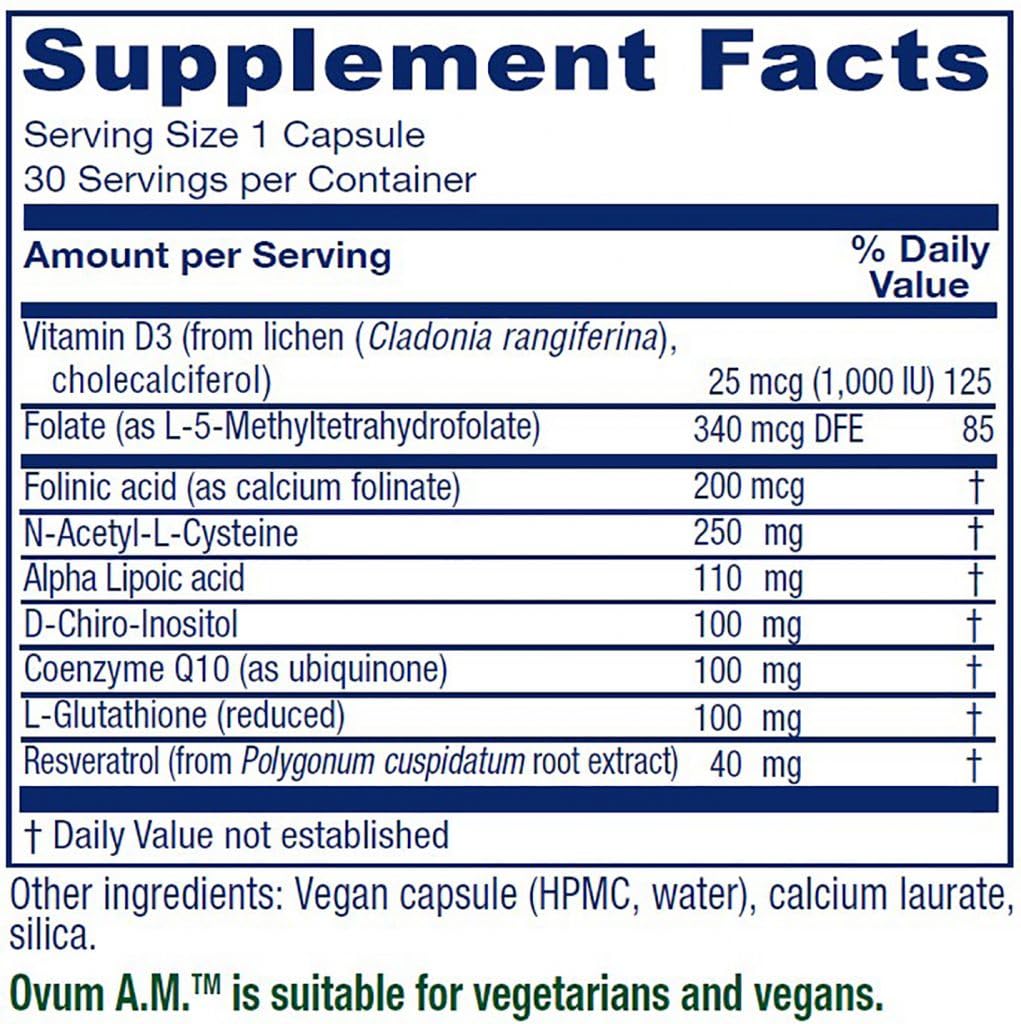 Vitanica Ovum A.M. Vitamin D3 capsule supports egg quality with essential nutrients.