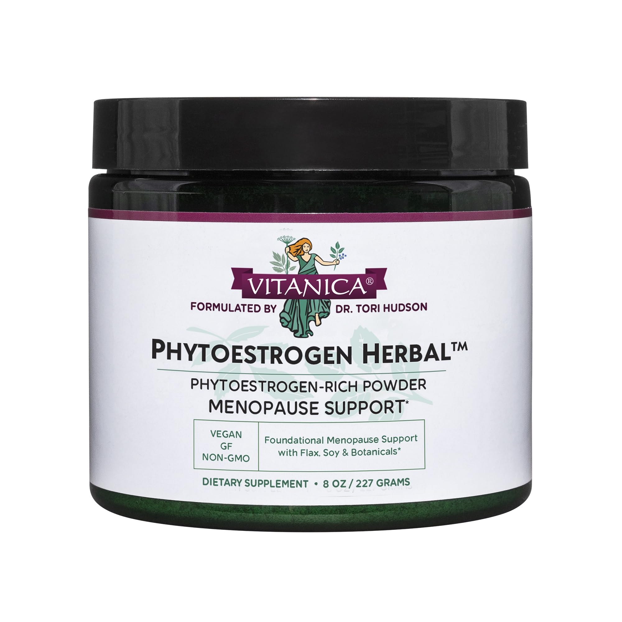 Vitanica PhytoEstrogen Herbal bottle pour supports daily menopause wellness