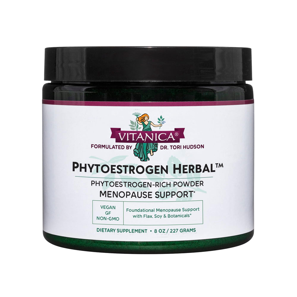 Vitanica PhytoEstrogen Herbal bottle pour supports daily menopause wellness