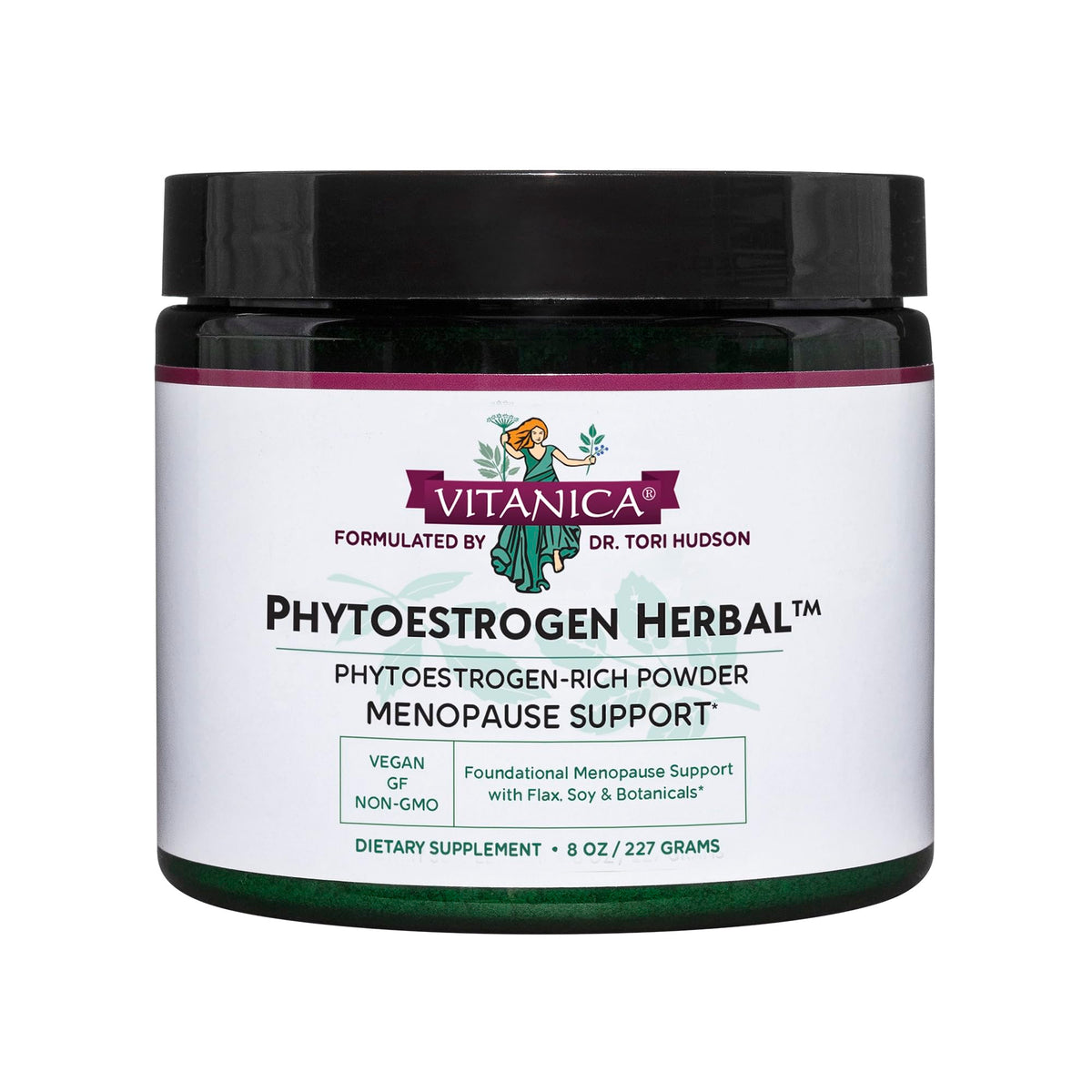 Vitanica PhytoEstrogen Herbal bottle pour supports daily menopause wellness