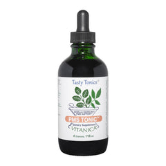 Vitanica PMS Tonic bottle showing herbal blend for premenstrual support