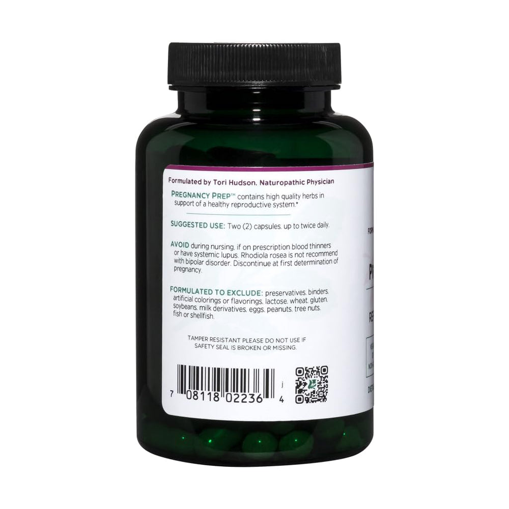 Chaste tree berry imagery in Vitanica Pregnancy Prep packaging suggesting traditional support.