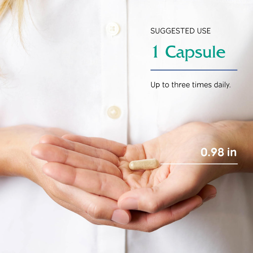 Illustrated ingredients list hints magnesium and riboflavin contributing to circulation support.