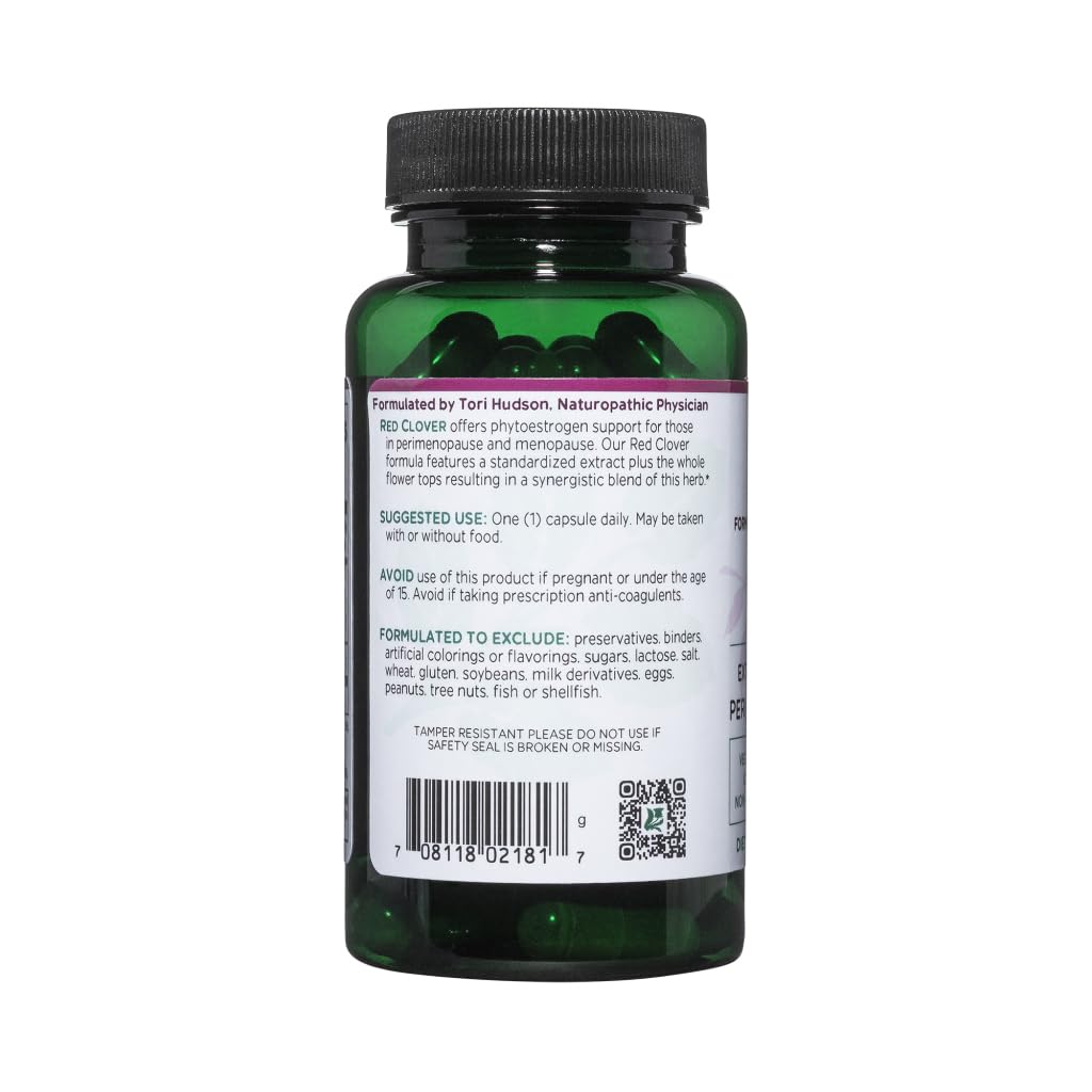 Vitanica red-clover dried blossoms show natural plant-based ingredients.