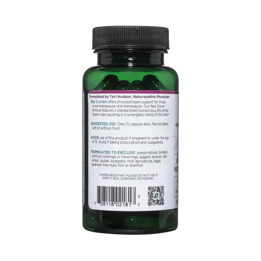 Vitanica red-clover dried blossoms show natural plant-based ingredients.