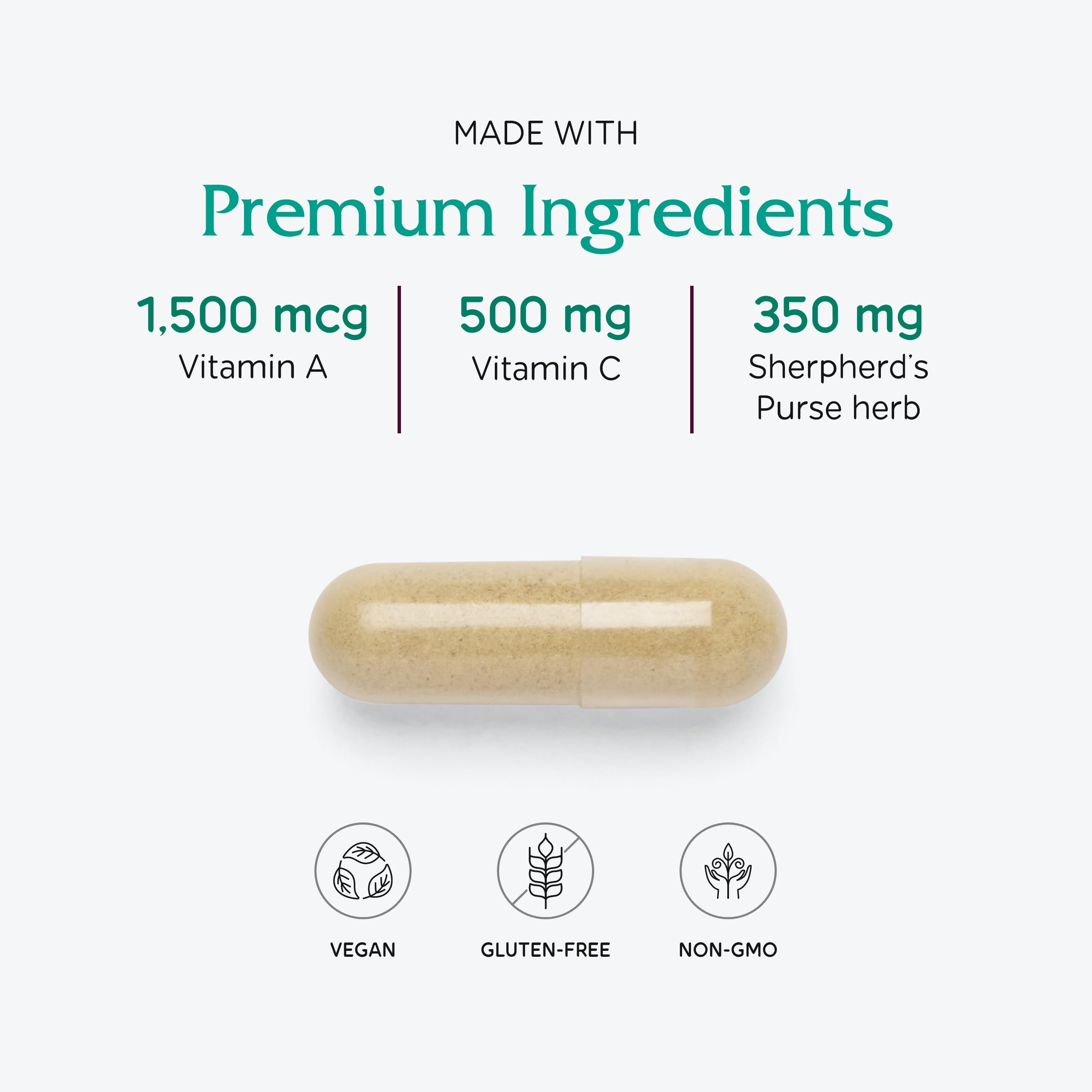 Vitanica Slow Flow packaging on shelf emphasizing vegan formula.